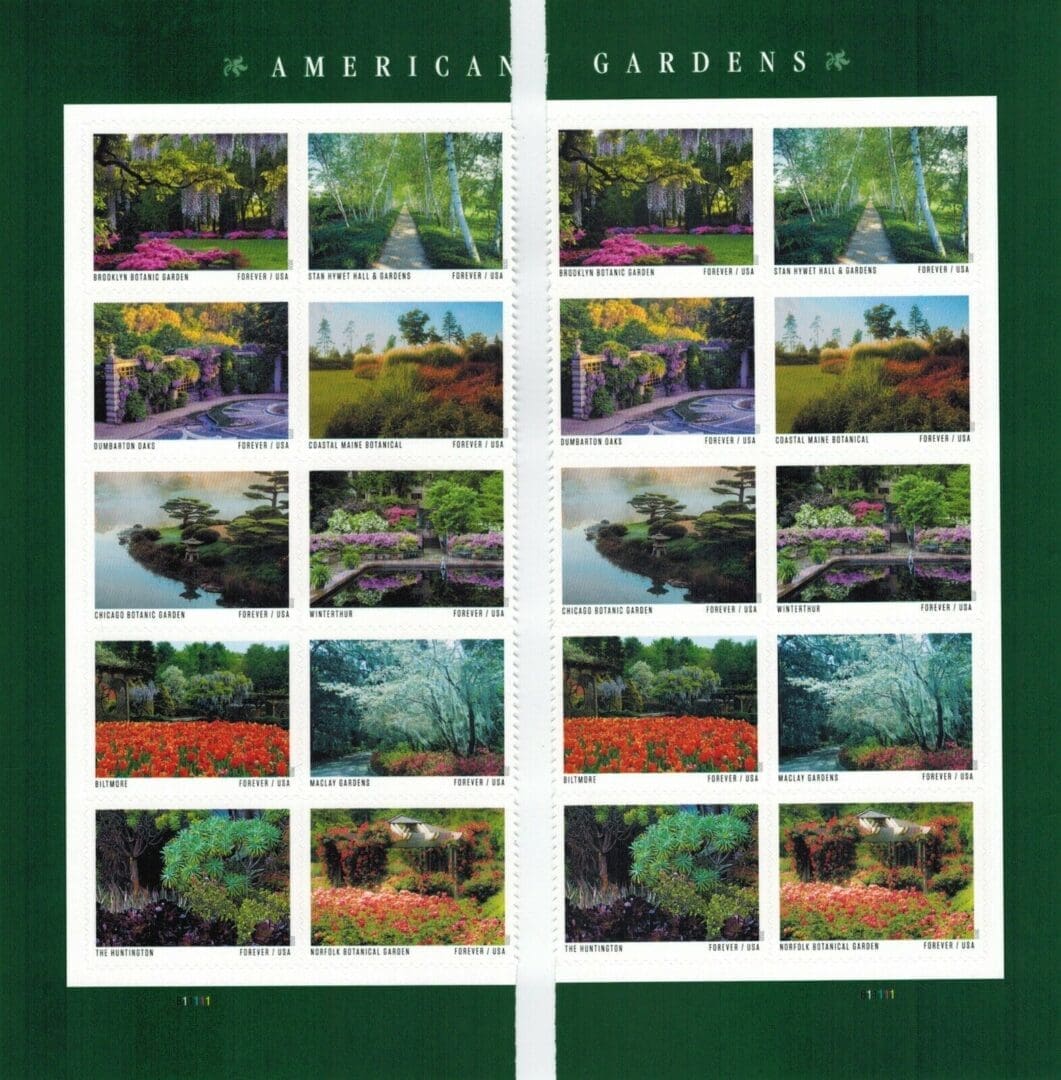 Scott# 5461-5470 "AMERICAN GARDENS" S/A PLATE BLOCK (10) MNH