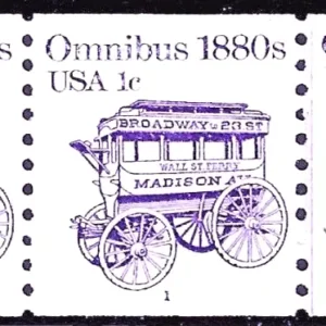 Scott# 1897 "OMNIBUS" MNH PNC5, PLATE#1 WITH LINE PAIR, NICELY CENTERED